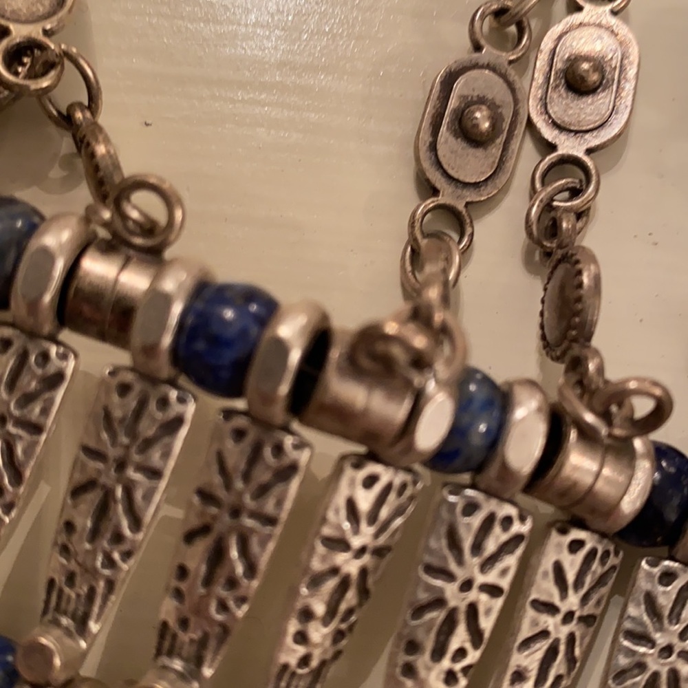 Festival Lapis and Pewter Coin Belt - Picture 6 of 6
